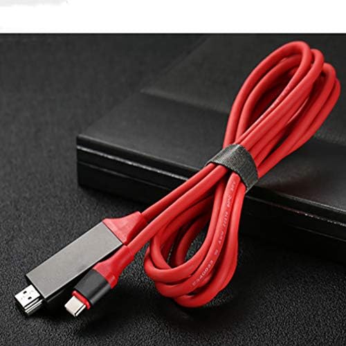 כבל USB-C/PD 4K HDMI תואם לסמסונג גלקסי S22 5G עם 2160p@30Hz, כבל 6ft/2M [אדום, תואם 3 תואם]